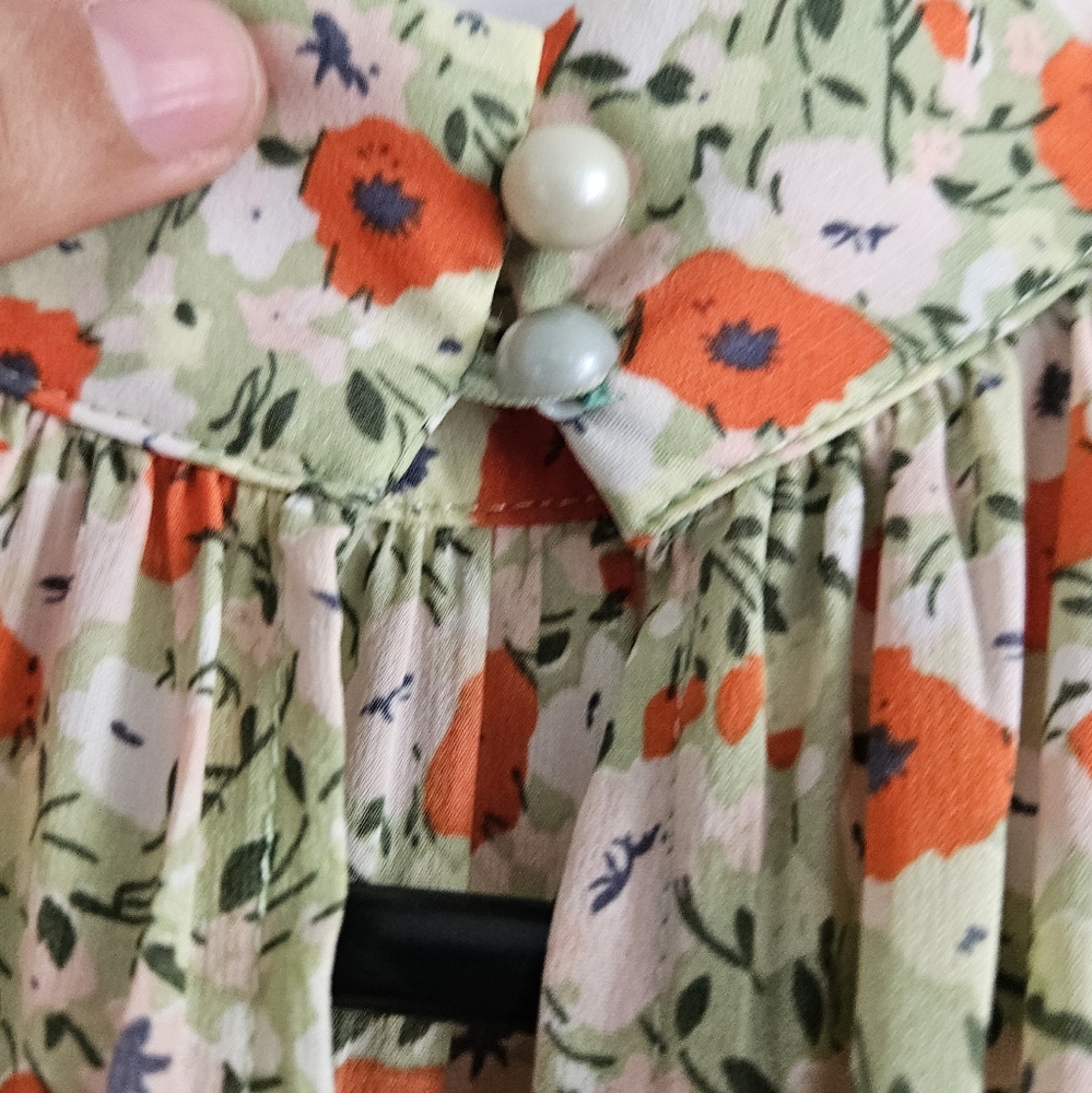 Thanne | Dress - Size 10 | Summer Halter Maxi Dress - Green & Orange Floral - Picture 6 of 9